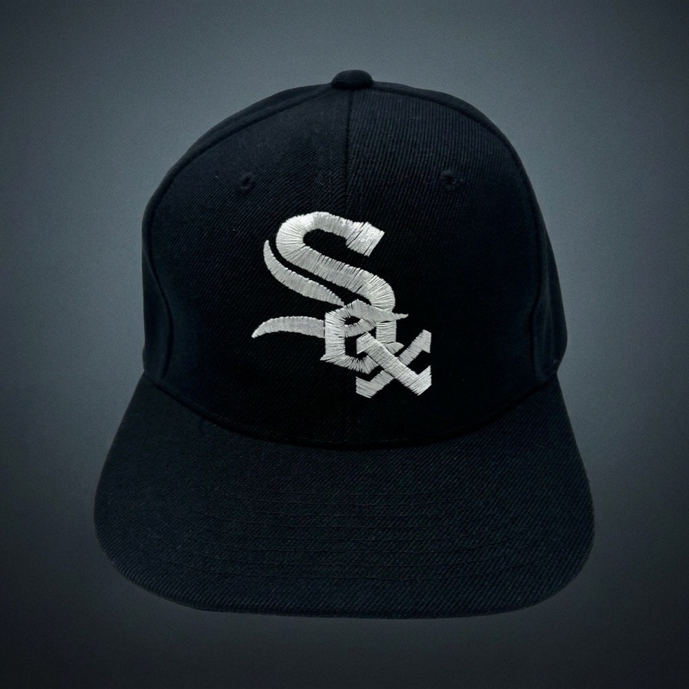 Vintage Chicago White Sox Snapback Hat Black H. Kap Wool Blend 90s Baseball Cap